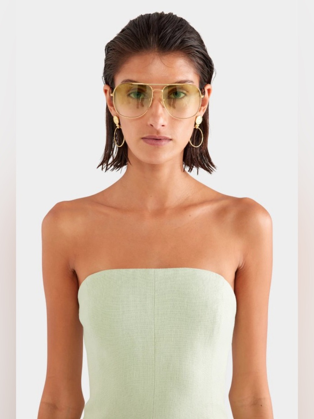 Venroy Mint Green Strapless 100% Linen Structured Corset Mini Dress NWOT - Picture 5 of 16